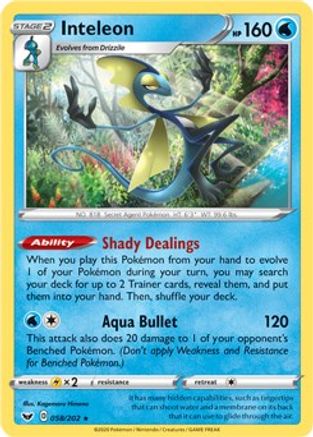 [PKM-R] Inteleon (058/202) (Theme Deck Exclusive) [Sword & Shield: Base Set]