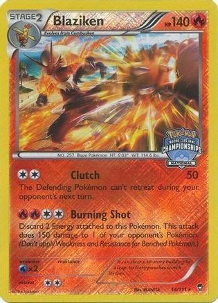 [PKM] Blaziken (14/111) (National Championship Promo) [XY: Furious Fists]