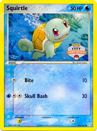 [PKM] Squirtle (63/100) (City Championship Promo) [EX: Crystal Guardians]