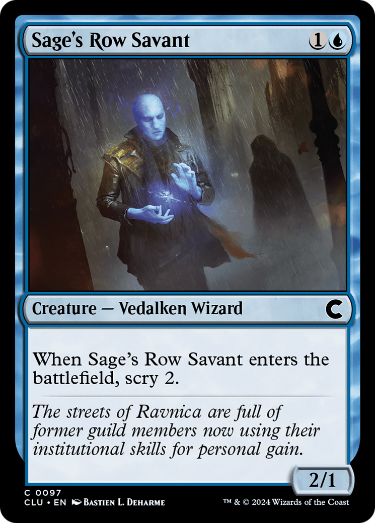 {C} Sage's Row Savant [Ravnica: Clue Edition][CLU 097]