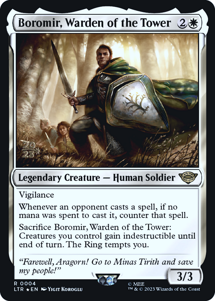 {R} Boromir, Warden of the Tower [The Lord of the Rings: Tales of Middle-Earth Prerelease Promos][PR LTR 004]