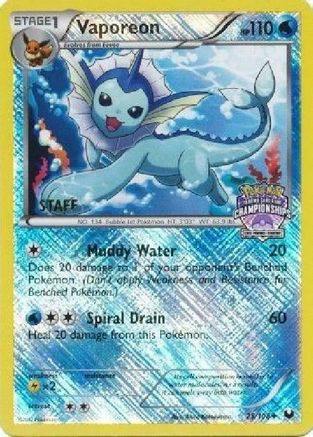 [PKM] Vaporeon (25/108) (State Province Championship 2013 Promo Staff) [Black & White: Dark Explorers]
