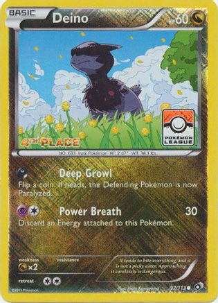 [PKM-R] Deino (97/113) (League Promo 4th Place) [Black & White: Legendary Treasures]