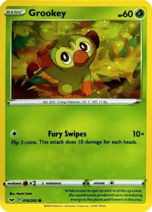 [PKM-C] Grookey (010/202) (Cosmos Holo) [Sword & Shield: Base Set]