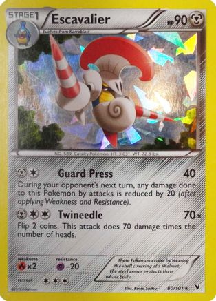 [PKM-R] Escavalier (80/101) (Cracked Ice Holo) (Theme Deck Exclusive) [Black & White: Noble Victories]