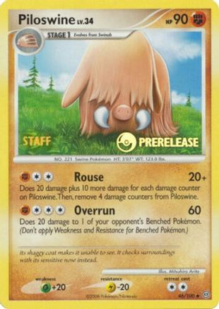 [PKM] Piloswine (46/100) (Staff Prerelease Promo) [Nintendo: Black Star Promos]