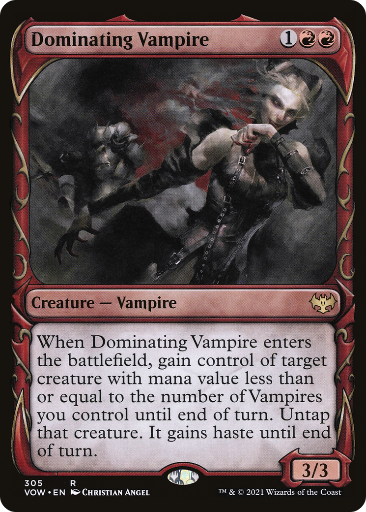 {R} Dominating Vampire (Showcase Fang Frame) [Innistrad: Crimson Vow][VOW 305]