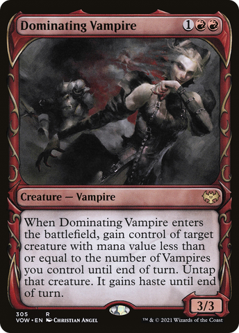 {R} Dominating Vampire (Showcase Fang Frame) [Innistrad: Crimson Vow][VOW 305]