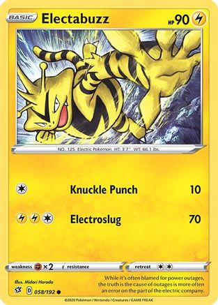 [PKM-C] Electabuzz (058/192) [Sword & Shield: Rebel Clash]