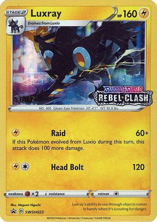 [PKM] Luxray (SWSH023) (Staff Prerelease Promo) [Sword & Shield: Black Star Promos]