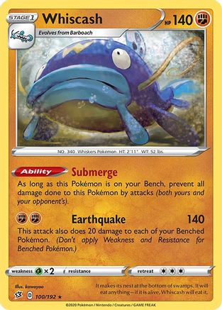 [PKM] Whiscash (100/192) [Sword & Shield: Rebel Clash]