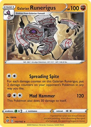 [PKM-R] Galarian Runerigus (102/192) [Sword & Shield: Rebel Clash]