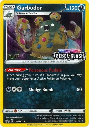 [PKM] Garbodor (SWSH025) (Staff Prerelease Promo) [Sword & Shield: Black Star Promos]