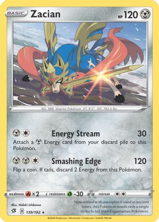 [PKM] Zacian (139/192) (Cracked Ice Holo) (Theme Deck Exclusives) [Sword & Shield: Rebel Clash]