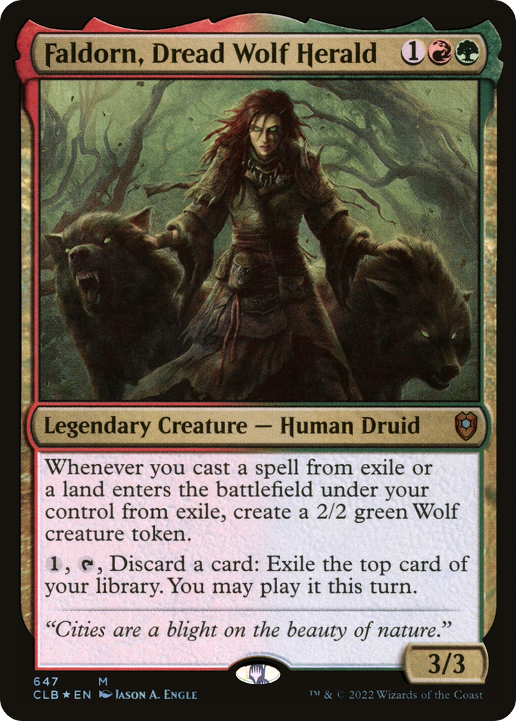 {R} Faldorn, Dread Wolf Herald [Commander Legends: Battle for Baldur's Gate][CLB 647]