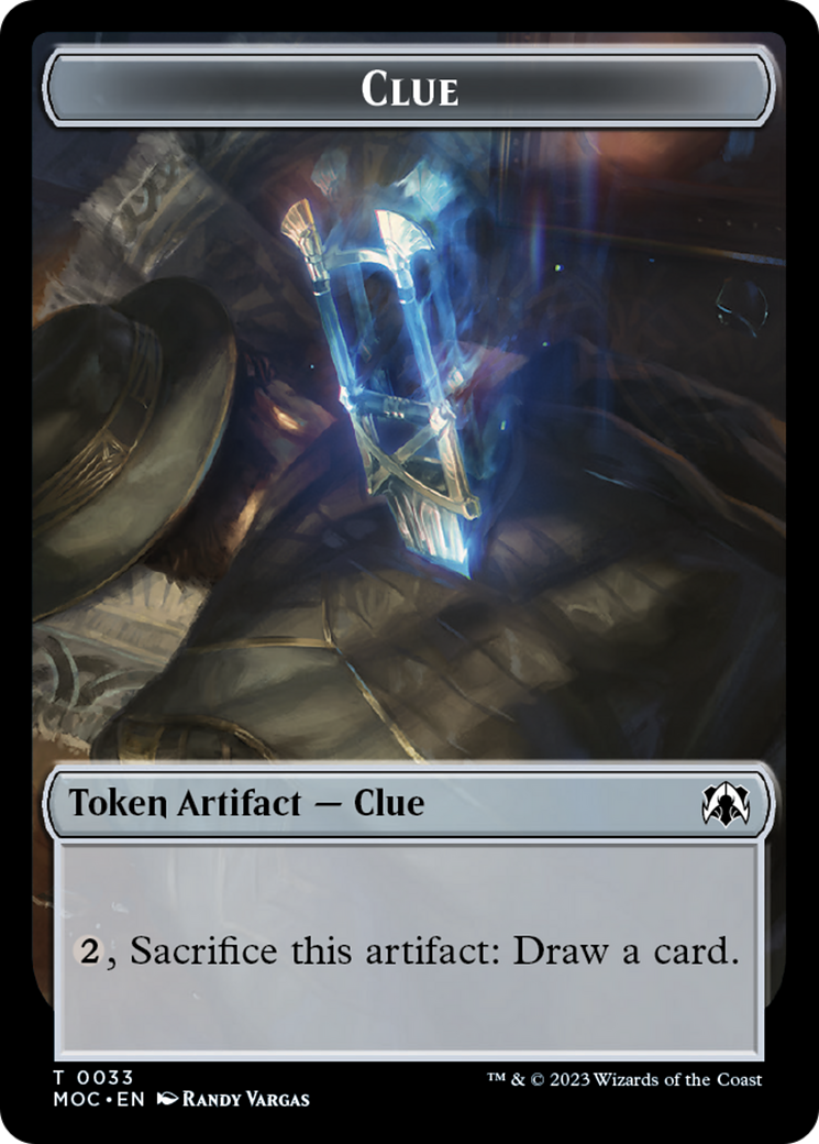 {T} Golem // Clue Double-Sided Token [March of the Machine Commander Tokens][TMOC 37//33]