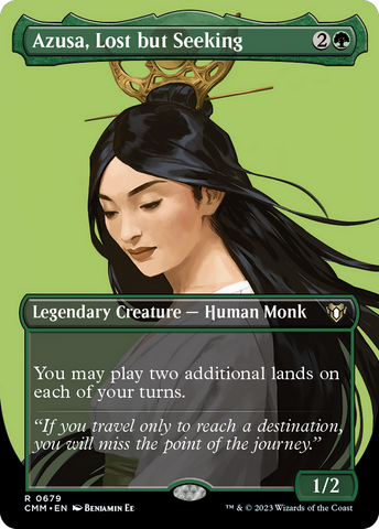{R} Azusa, Lost but Seeking (Borderless Profile) [Commander Masters][CMM 679]
