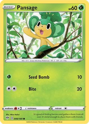 [PKM] Pansage (006/189) [Sword & Shield: Darkness Ablaze]