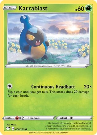 [PKM] Karrablast (008/189) [Sword & Shield: Darkness Ablaze]