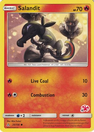 [PKM] Salandit (25/156) (Charizard Stamp #13) [Battle Academy 2020]