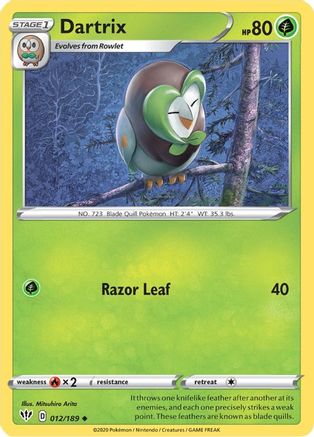 [PKM] Dartrix (012/189) [Sword & Shield: Darkness Ablaze]