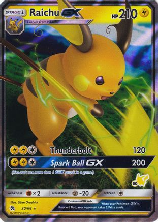[PKM-R] Raichu GX (20/68) (Pikachu Stamp #60) [Battle Academy 2020]