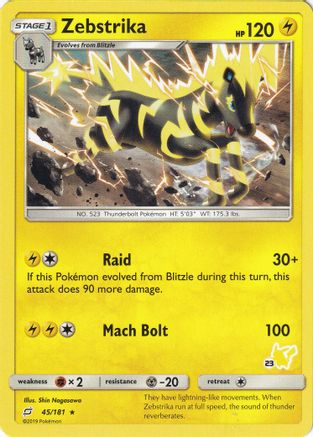 [PKM] Zebstrika (45/181) (Pikachu Stamp #23) [Battle Academy 2020]