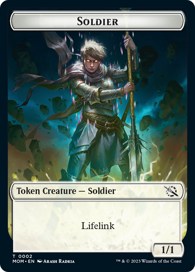 {T} Soldier // Teferi Akosa of Zhalfir Emblem Double-Sided Token [March of the Machine Tokens][TMOM 002]