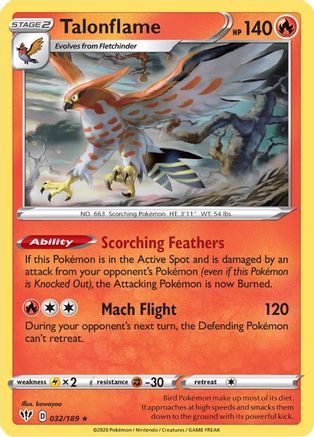 [PKM] Talonflame (032/189) [Sword & Shield: Darkness Ablaze]