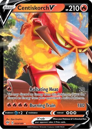 [PKM] Centiskorch V (033/189) [Sword & Shield: Darkness Ablaze]