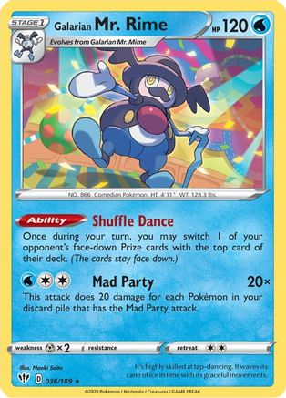 [PKM] Galarian Mr. Rime (036/189) [Sword & Shield: Darkness Ablaze]