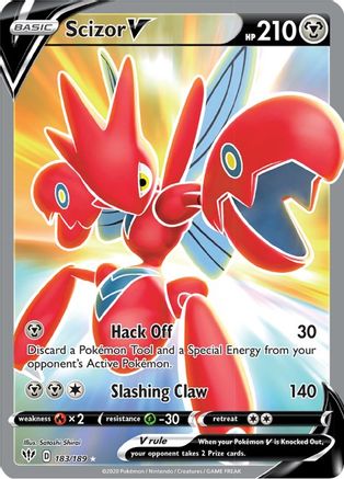 [PKM] Scizor V (183/189) [Sword & Shield: Darkness Ablaze]