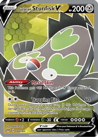 [PKM] Galarian Stunfisk V (184/189) [Sword & Shield: Darkness Ablaze]