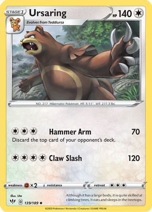 [PKM] Ursaring (139/189) [Sword & Shield: Darkness Ablaze]