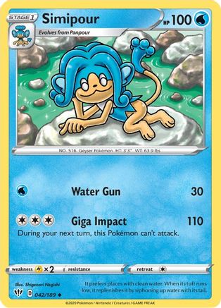[PKM] Simipour (042/189) [Sword & Shield: Darkness Ablaze]