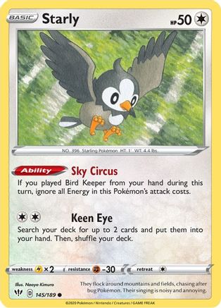 [PKM] Starly (145/189) [Sword & Shield: Darkness Ablaze]