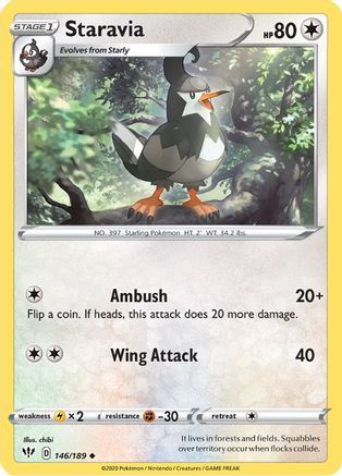 [PKM] Staravia (146/189) [Sword & Shield: Darkness Ablaze]