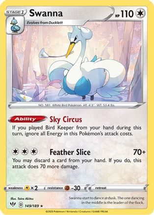 [PKM] Swanna (149/189) [Sword & Shield: Darkness Ablaze]