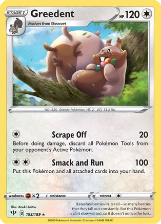 [PKM] Greedent (153/189) [Sword & Shield: Darkness Ablaze]