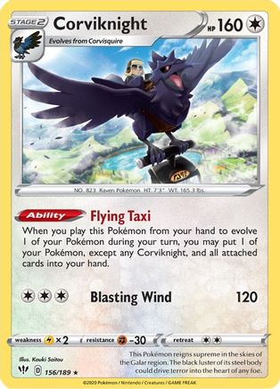 [PKM-R] Corviknight (156/189) [Sword & Shield: Darkness Ablaze]