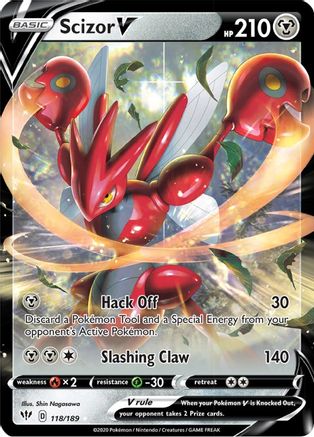[PKM] Scizor V (118/189) [Sword & Shield: Darkness Ablaze]