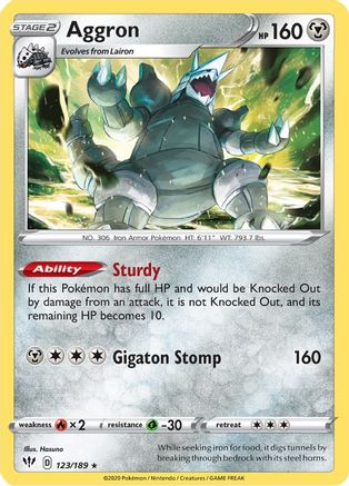 [PKM-R] Aggron (123/189) [Sword & Shield: Darkness Ablaze]