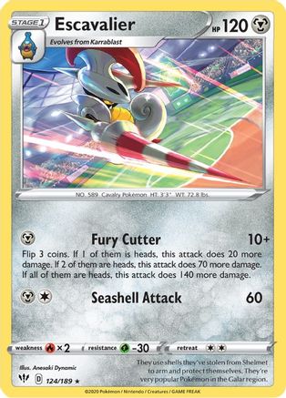 [PKM] Escavalier (124/189) [Sword & Shield: Darkness Ablaze]