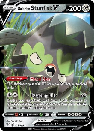 [PKM-R] Galarian Stunfisk V (128/189) [Sword & Shield: Darkness Ablaze]