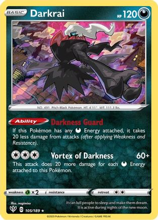 [PKM] Darkrai (105/189) [Sword & Shield: Darkness Ablaze]