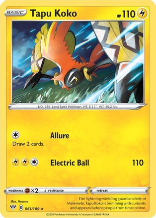 [PKM-R] Tapu Koko (061/189) [Sword & Shield: Darkness Ablaze]