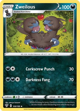 [PKM] Zweilous (109/189) [Sword & Shield: Darkness Ablaze]