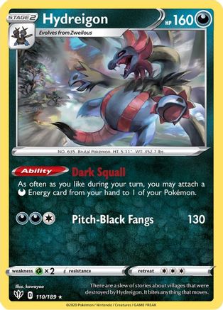 [PKM] Hydreigon (110/189) [Sword & Shield: Darkness Ablaze]