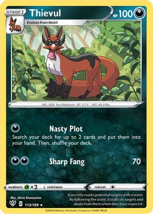 [PKM] Thievul (113/189) [Sword & Shield: Darkness Ablaze]