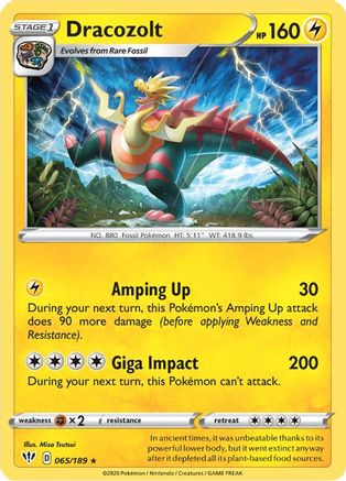 [PKM-R] Dracozolt (065/189) [Sword & Shield: Darkness Ablaze]